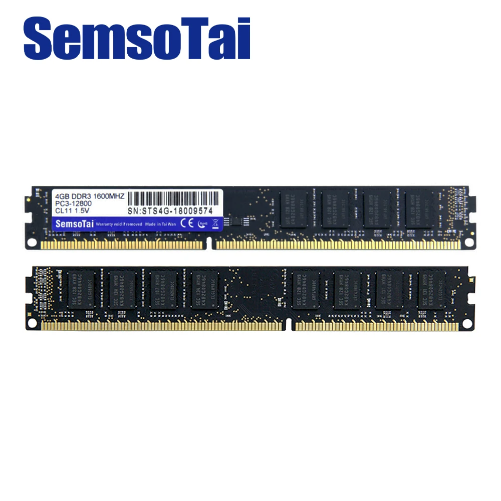Оперативная память SemsoTai ddr3 4 Гб 1600 МГц CL = 11 PC3 12800 240pin DIMM JEDEC 1 5 в жизненная гарантия