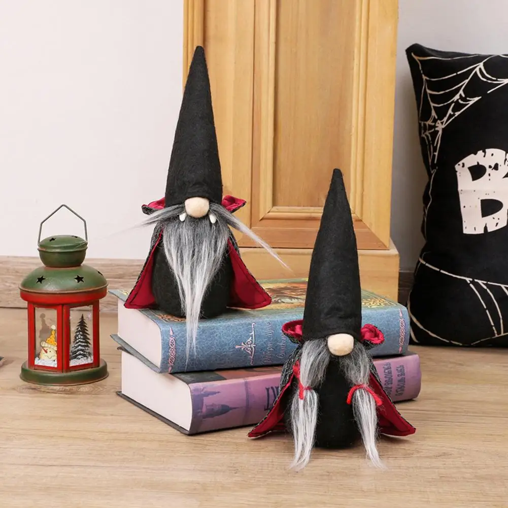 2 шт. кукла гном без лица на Хэллоуин скандинавский томте черная плащ ведьмы шляпа