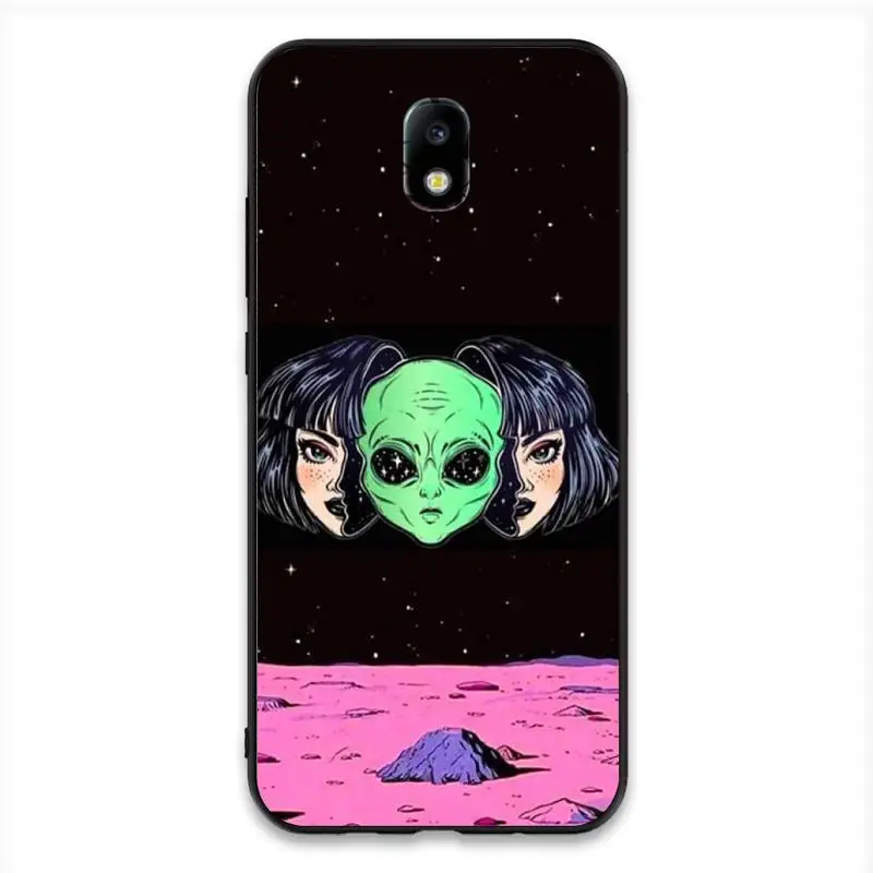 

Babaite Cute Cartoon alien space Silicone Black Phone Case For Samsung J7 J8 J6 J4Plus J5 J7Prime J2 J5Prime M10 M20 M30