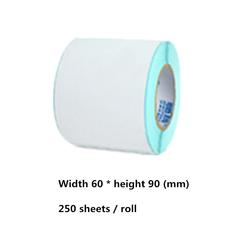 Ширина 60 * высота 90 мм термопринтер бумага для этикеток пустые 250 листов/рулон