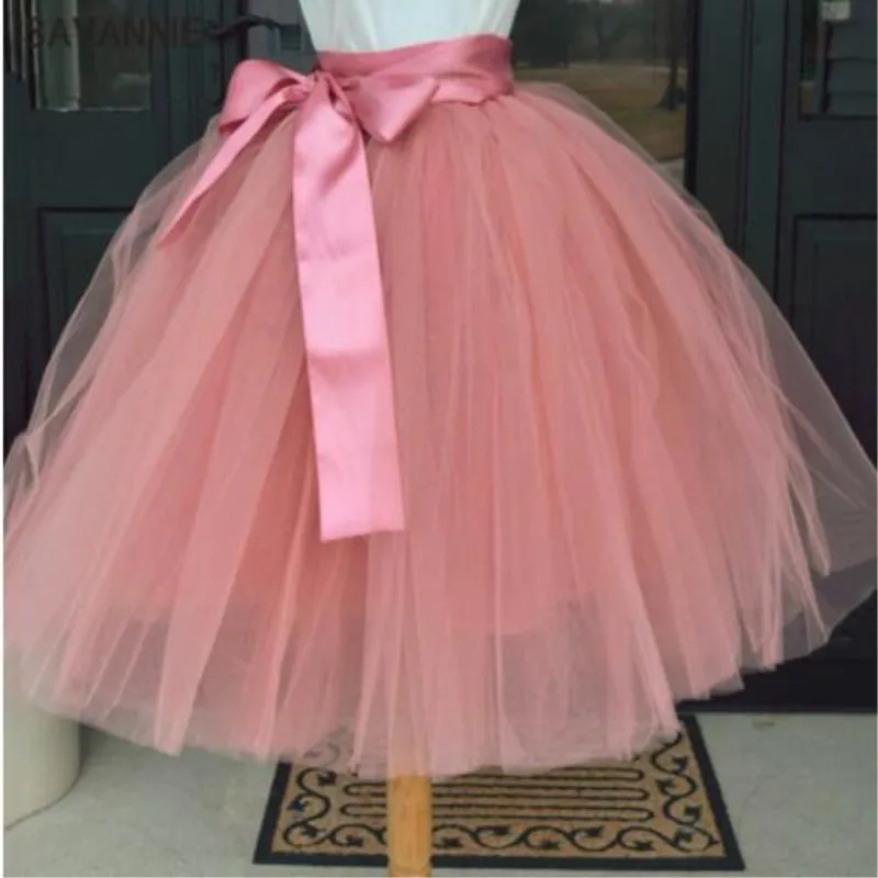 Пышная 6 слойная юбка из тюля плиссированная пачка женские юбки с эластичным