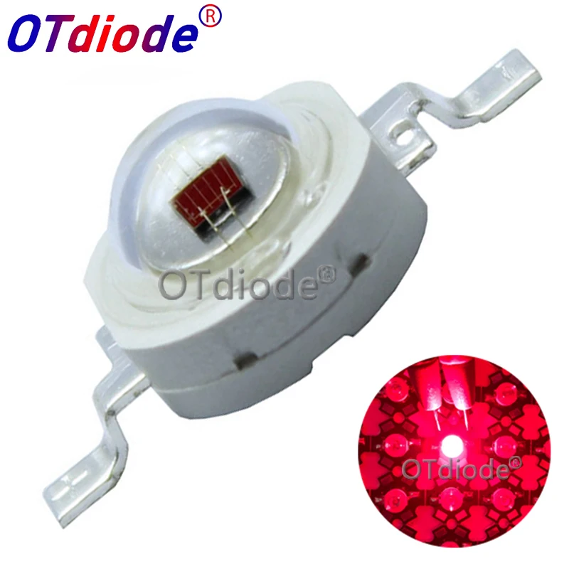 100pcs High Power LED Chip 3W Grow LED 660nm Deep Red SMD Diode COB DIY Grow Light For Plant Fruit Growth