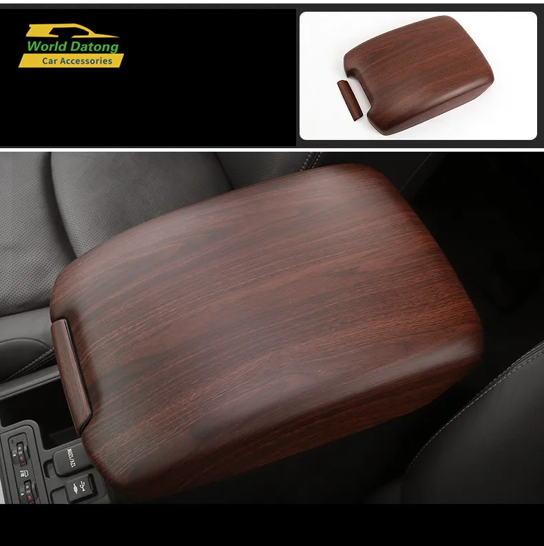 

For Toyota Land Cruiser Prado LC150 FJ150 2018 2019 Interior Armrest Box Cover Peach Wooden Moulding Trim