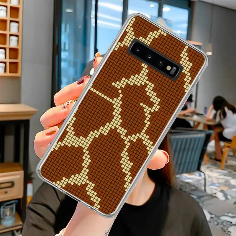 

Grid Phone Case For Samsung S6 S7 S7edge shell TPU cases for Samsung S10 S10 plus E S8 S8plus S9 S9plus cover