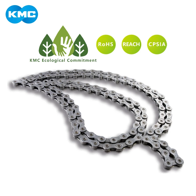 Фото KMC X8 X9 X10 X11 EPT Chain 116 Links 9V 10V 11V 8 Speed Silver Prevent Rust Extra Light Double MTB Road Bike Bicycle Chains №4