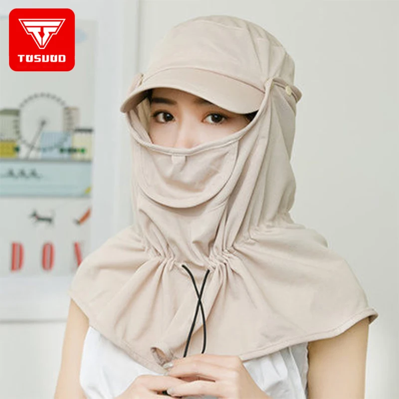 TOSUOD Летняя женская маска от солнца полная лицевая Съемная УФ Защита шапочка для