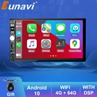 Автомагнитола Eunavi, универсальная мультимедийная система на android, с GPS, Wi-Fi, сенсорным экраном, DSP, без dvd, cd, типоразмер 2 din