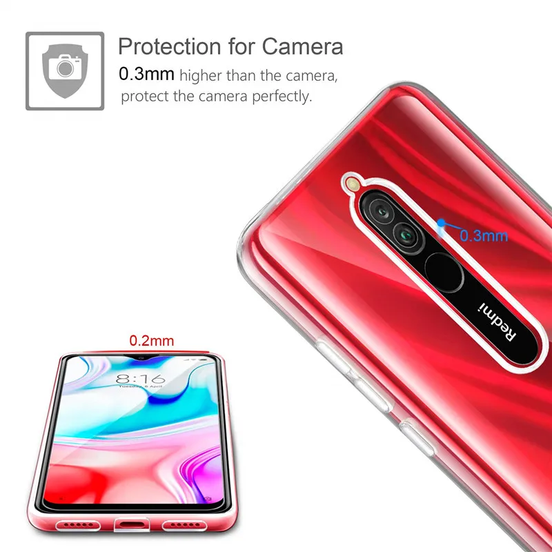 3 в 1 стекло + чехол для Redmi 8 A case мягкий силиконовый чехлы Xiomi 8A камера защитная