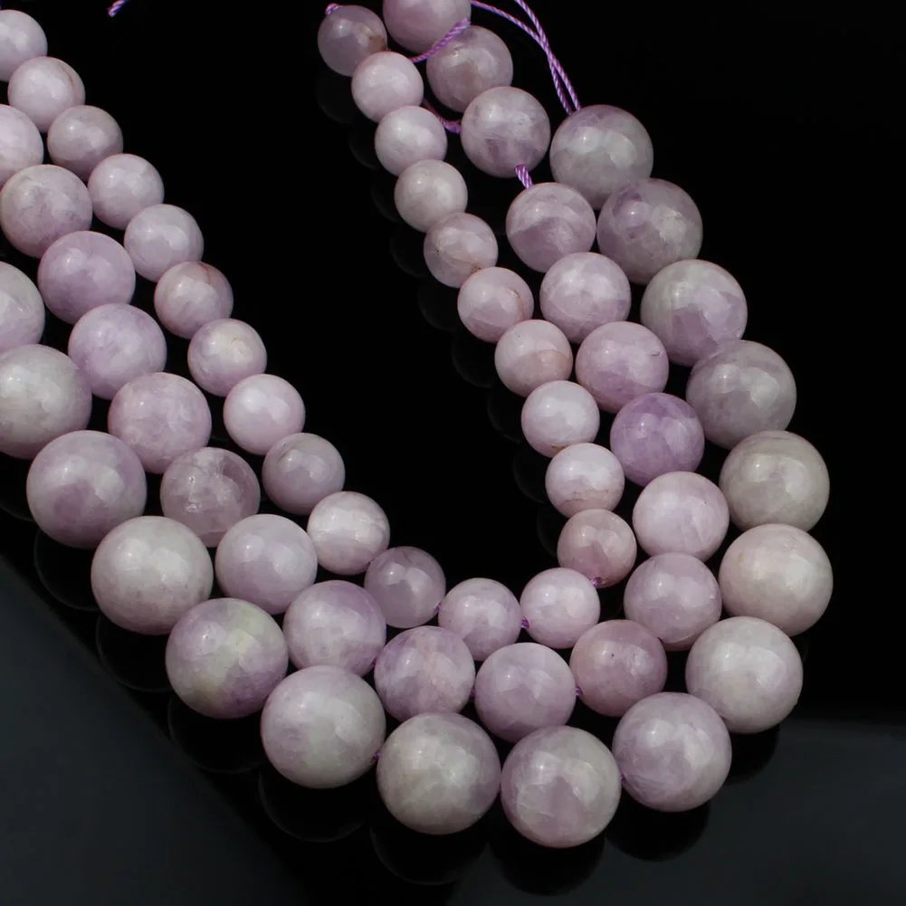 

Natural Kunzite Purple Spodumene Stone Beads Round Gem Loose Beads For Jewelry Making DIY Bracelet Accessories 7.5'' 8/10/12mm