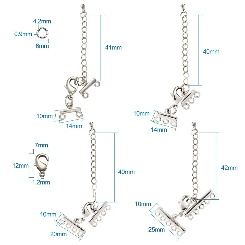 DIY Набор для создания украшений с латунными концами шнура удлинительные цепи и