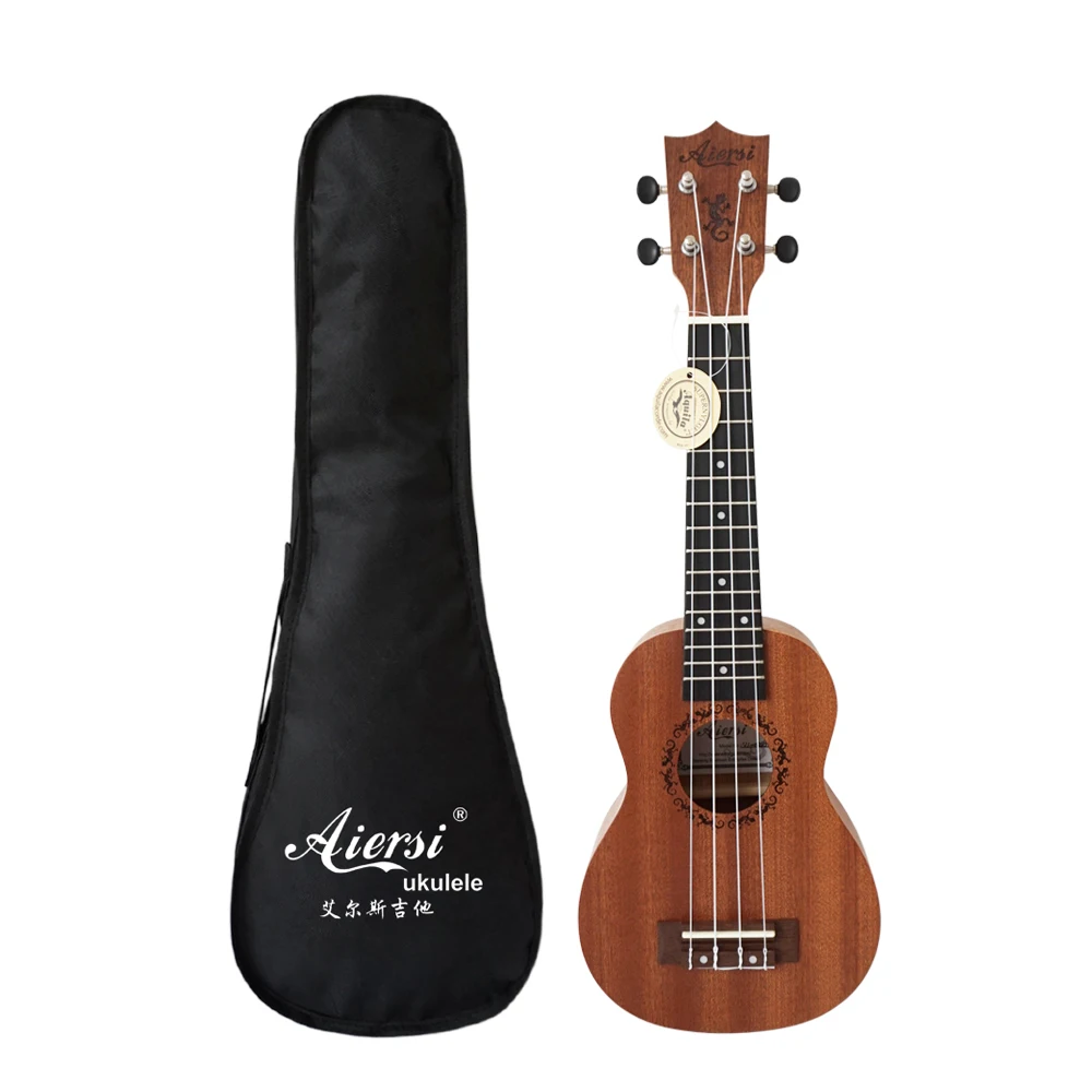 Gecko Uke with Bag Aiersi бренд 21 дюймов красное дерево Сопрано Гавайская гитара гавайская гитара укулеле - Цвет: Gecko Uke with Bag