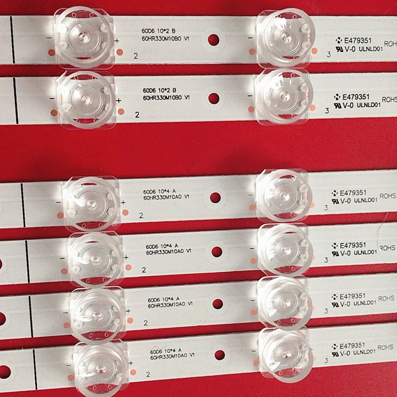 

6PCS LED Backlight Strip 10lamps 60HR330M10A0 V1 For 60TV 60F60 60D6 60U5950C