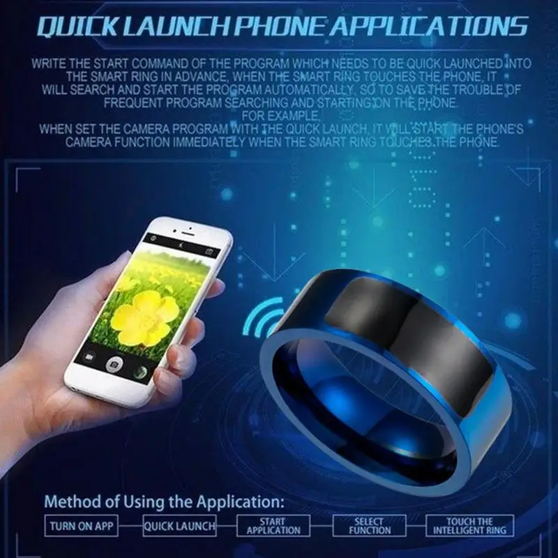 Титановая сталь NFC смарт-кольцо Технология многофункциональный палец мобильный