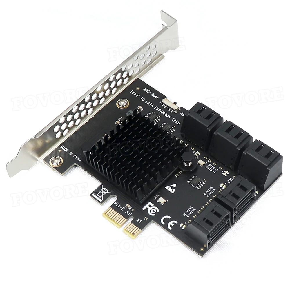 Адаптер PCIe на 10 портов SATA 3 III 0 6 Гбит/с PCI Express x1 контроллер PCI-e SATA3 карта расширения