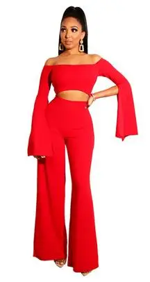 Женский комбинезон с разрезом длинным рукавом и широкими штанинами без