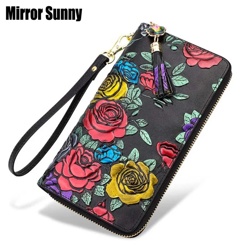 Новинка Женский Длинный кошелек MS012 из натуральной кожи оригинальный винтажный