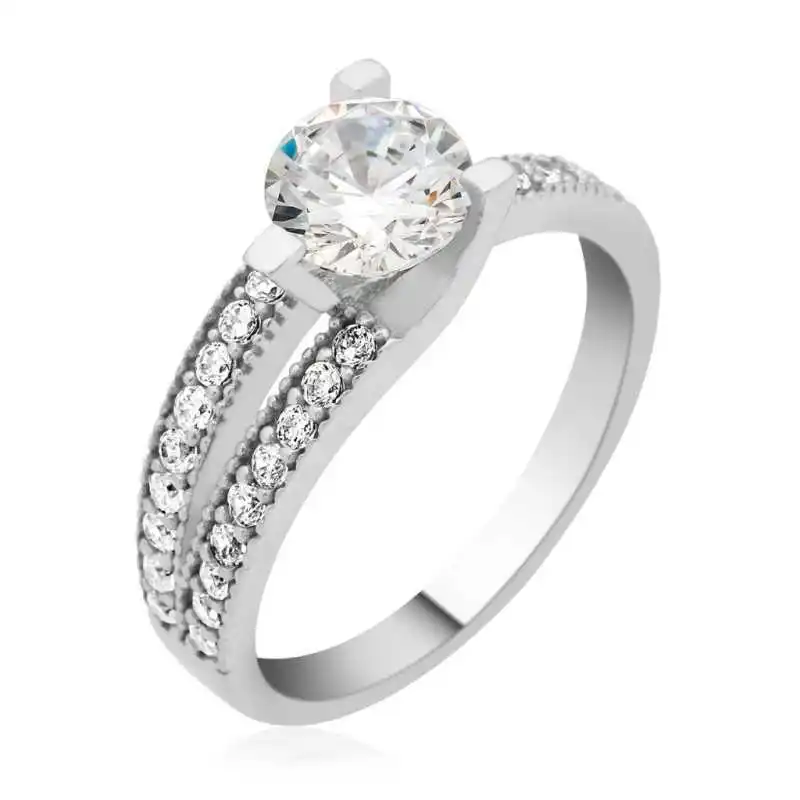

Серебряное женское кольцо Silverlina с одним камнем