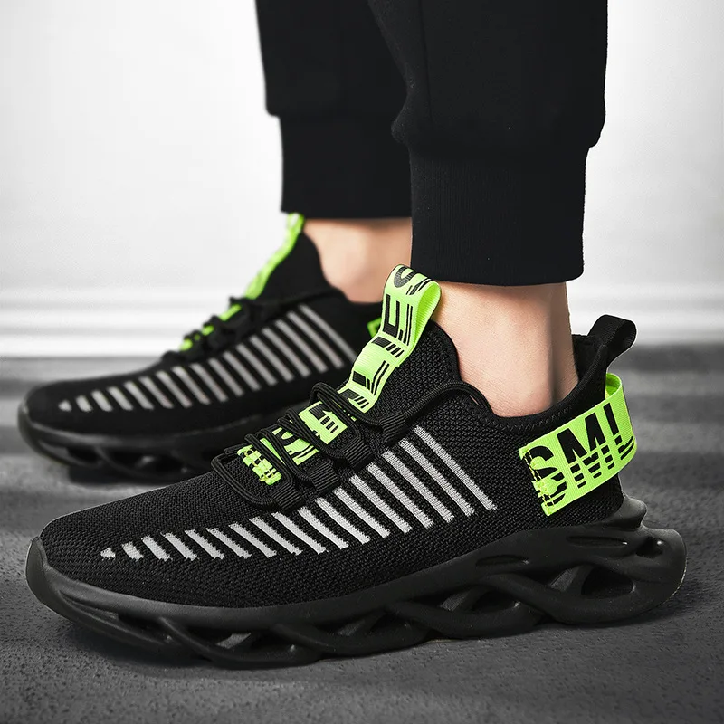Дышащие летающие плетеные сетчатые туфли мужская спортивная обувь с лезвиями