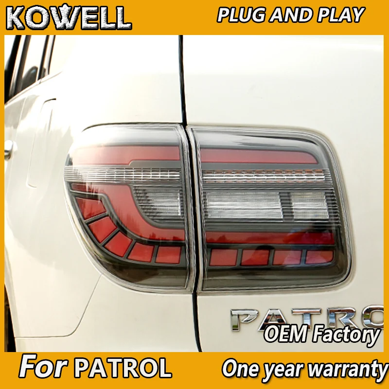 

KOWELL Car StylingFor NISSAN Patrol 2012-2018 taillight Royale LED rear lamp with dynamic turn signal and DRL