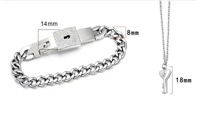 

Valentine's Day gift concentric interlocking key titanium steel couple bracelet
