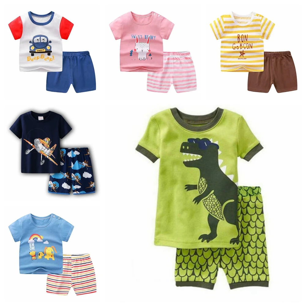 

Летняя мультяшная Пижама для детей, комплекты одежды для мальчиков, детская модная Пижама, одежда для сна, пижамный комплект для малышей, то...