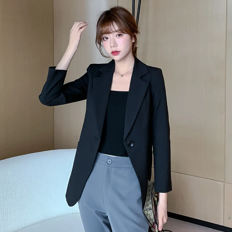 

S-2xl Korean Spring Casual Long Sleeve Blazer Mujer Autumn Plus Size Pink Coat Women Office Ladies Pink Formal Jacket Femme