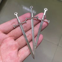 12pcs 88x25mm 3d sword connector pendants charms jewelry making diy mens womennecklace bracelet handmade crafts accessories