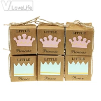 100pcs 2 inch paper baby shower favors and gifts boxes little prince princess candy boxes birthday party souvenirs holder