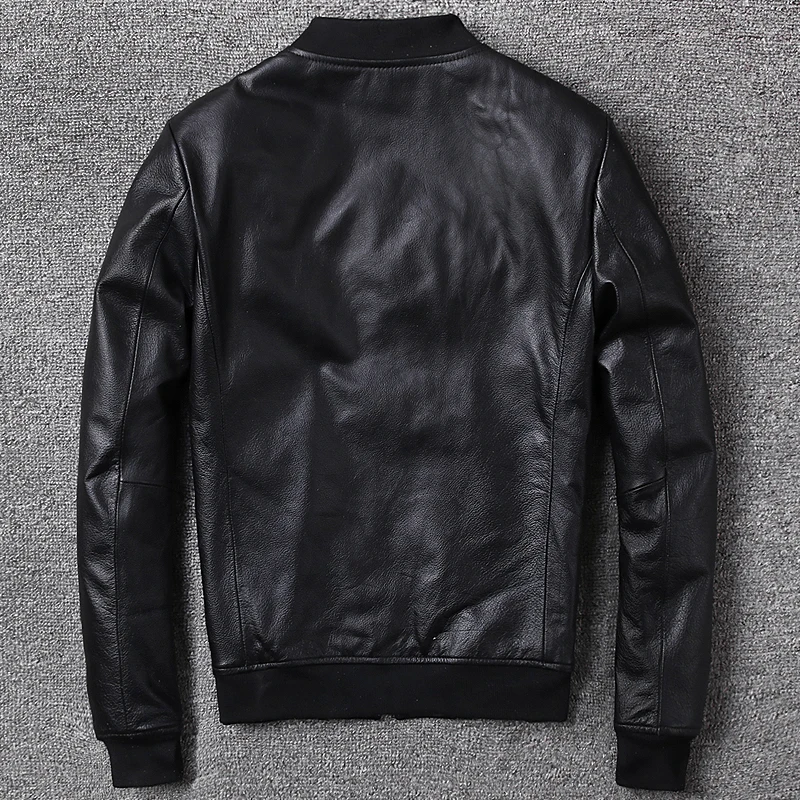 Мужская бейсбольная куртка из натуральной бычьей кожи - Цена: 77798.05