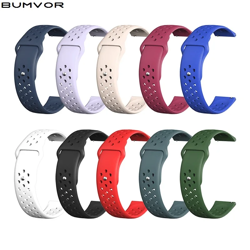 Спортивный 20 мм силиконовый браслет для Samsung Galaxy Watch Active band/active2 Garmin Vivoactive 3 ForerunnerSM