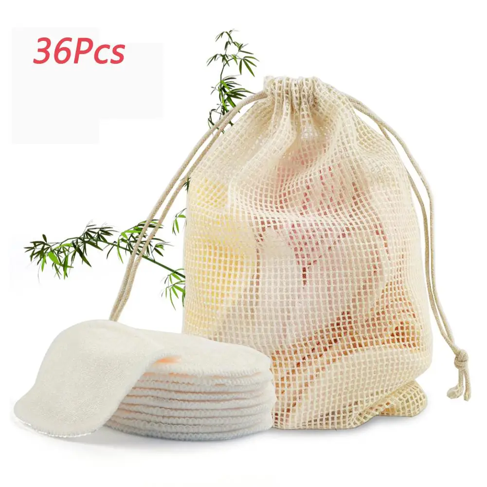 36 шт./компл. многоразовые Ватные диски для снятия макияжа 2 Слои протрите