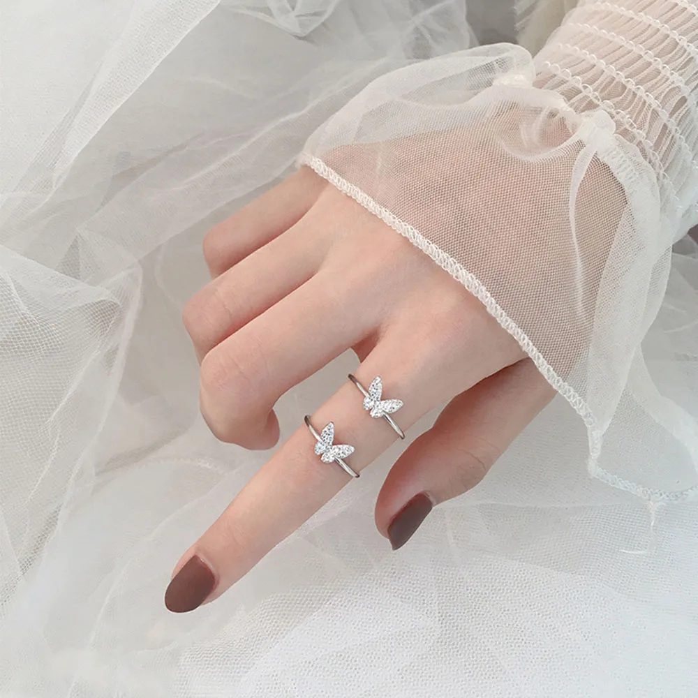 

Gorgeous Butterfly Silver Color Rings For Women, Ladies, Teen Girls, Dainty Butterfly Jewelry Gifts For Birthday Anniversary