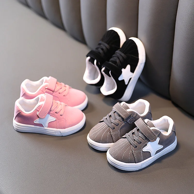 

Hot Sales Leisure Casual Girls Boys Shoes 5 Stars Excellent Baby First Walkers Classic High Quality Hook&Loop Infant Tennis