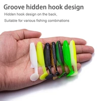 hanlin 6 cm 2 5g t tail wobblers fishing lures easy shiner swimbaits silicone soft bait double color carp artificial soft lure