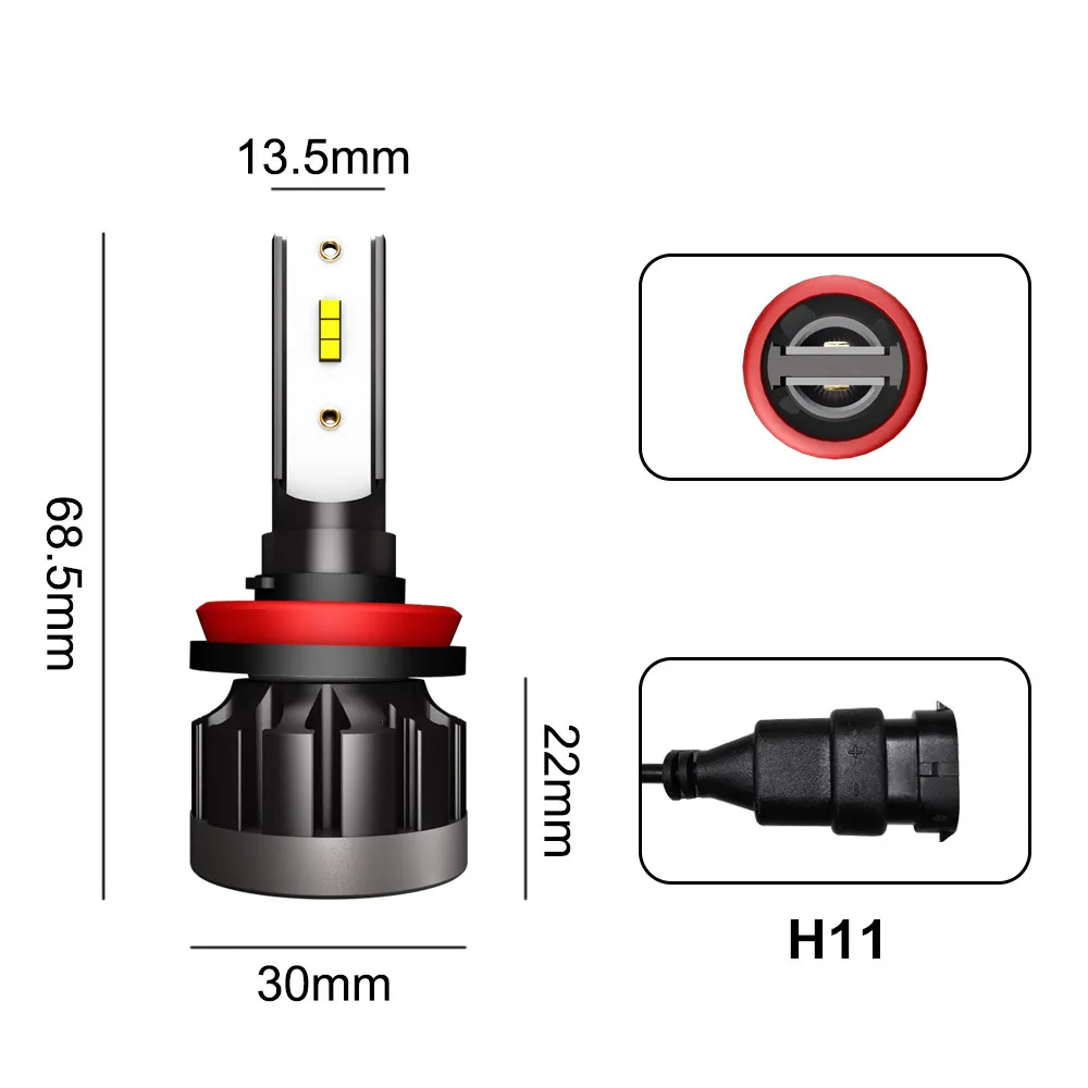 

2PCS/Set H11 H7 LED Car Light Bulb H1 9005 HB3 9006 HB4 H4 Car LED Headlight 60W 12000LM 6000K 12V Auto Headlamp Fog Lamps 1901