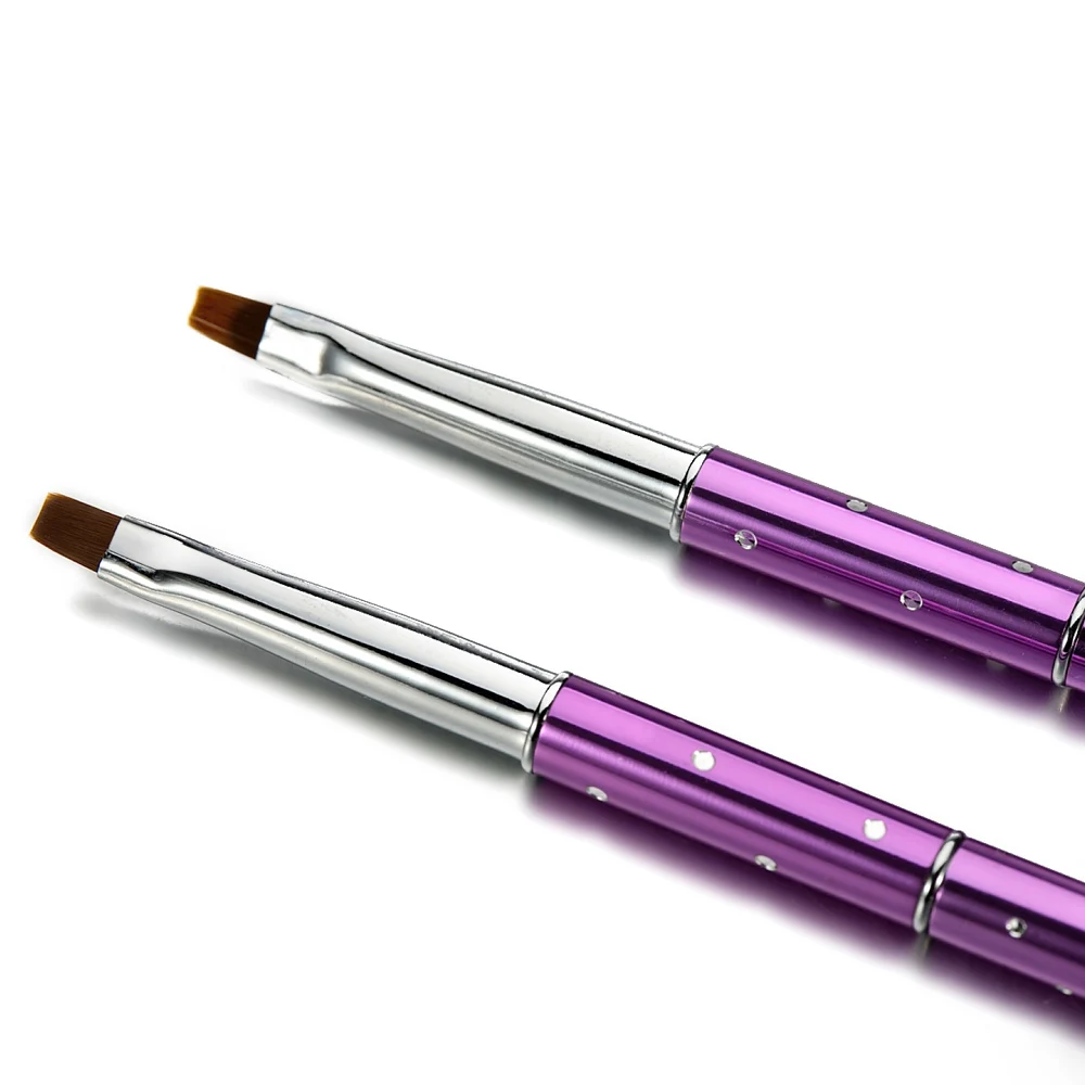 Складная плоская акриловая кисть для дизайна ногтей в горошек #4 #6 #8 кристальная