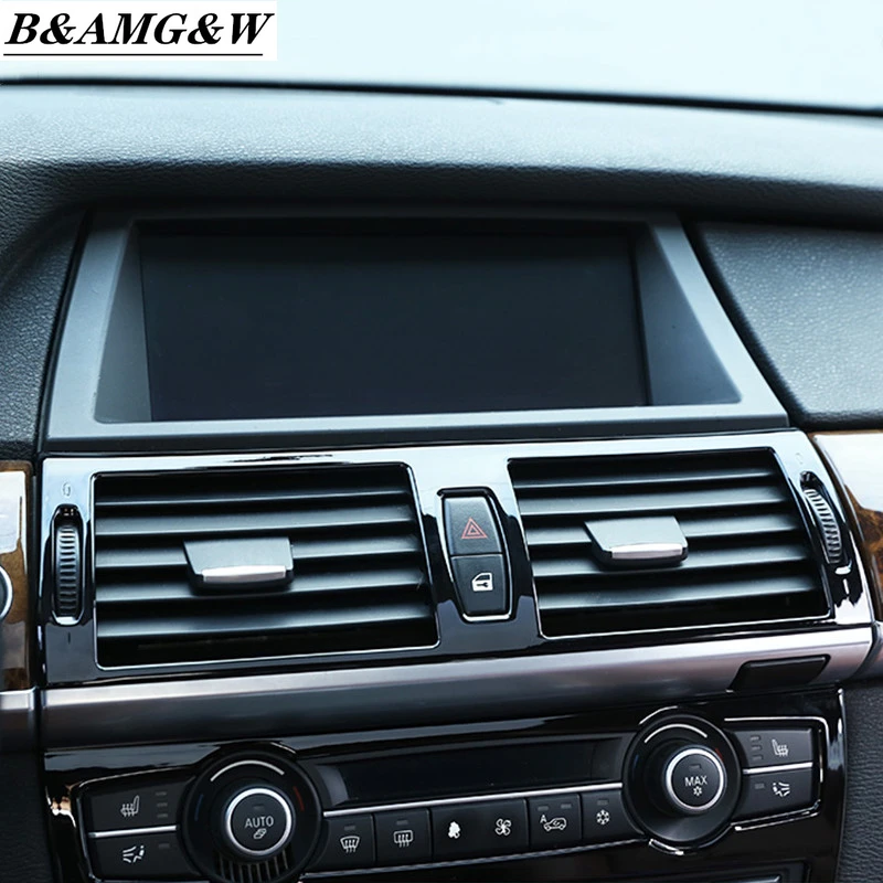 Car Styling Center Console Air Outlet Frame Decoration Cover Trim For BMW X5 E70 X6 E71 2008-2014 Interior Auto Accessories | Автомобили и