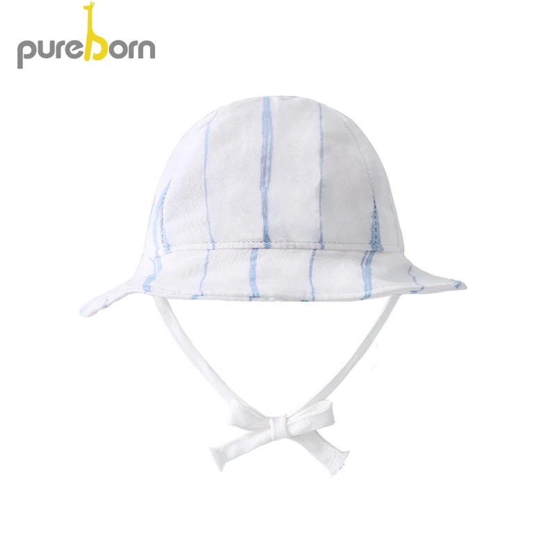 Детская Солнцезащитная шляпа Pureborn летняя пляжная Панама из дышащего хлопка с