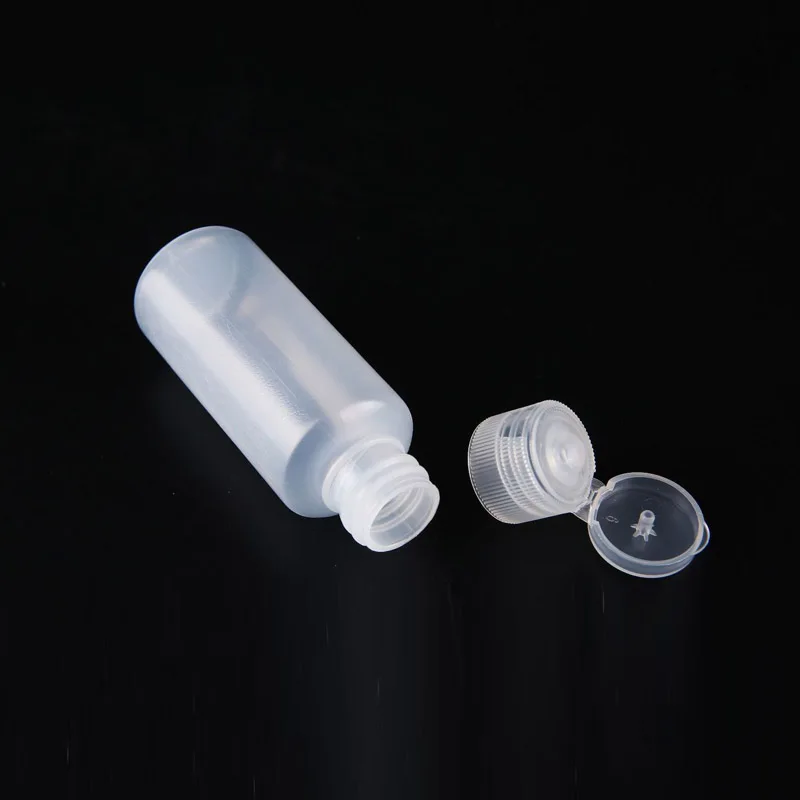

50pcs 10ml/20ml/30ml Plastic Squeezable PE Flip Cap Lotion Bottles Cosmetic Sample Vials Travel Liquid Gel Refillable Container