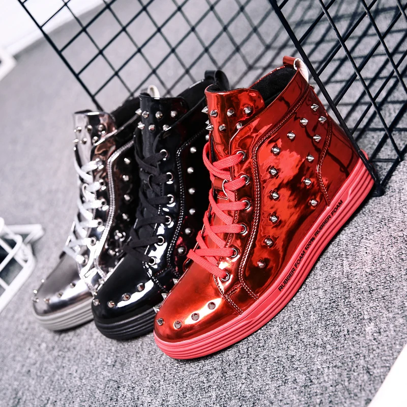 Мужские туфли из ПУ кожи дышащая удобная повседневная обувь с заклепками