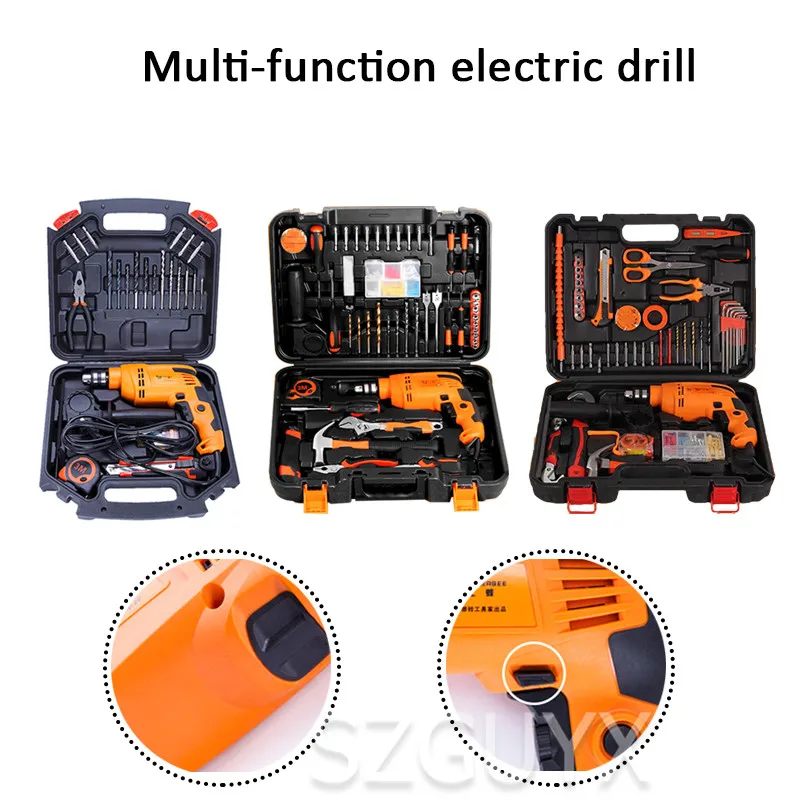 

Home Impact Drill Set Drill the wall Punch Electric drill set Multifunctional handheld metal stone woodworking impact drill