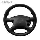 Автомобильные аксессуары, чехол на руль для Nissan Almera 2000-2003, черный, прошитый вручную, из мягкой и удобной искусственной кожи