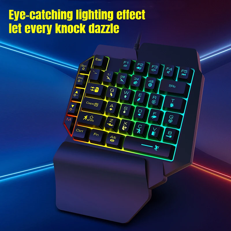 39-ключ с помощью одной руки клавиатура левой Gaming Keyboard и цветная (RGB) мышь
