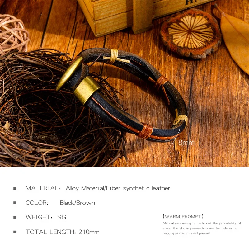 V. YA креативный кожаный браслет из веревочки мужские кожаные браслеты