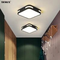 12w modern led chandelier lighting lights for hallway balcony corridor bedroom white black iron home indoor entrance lamp lustre