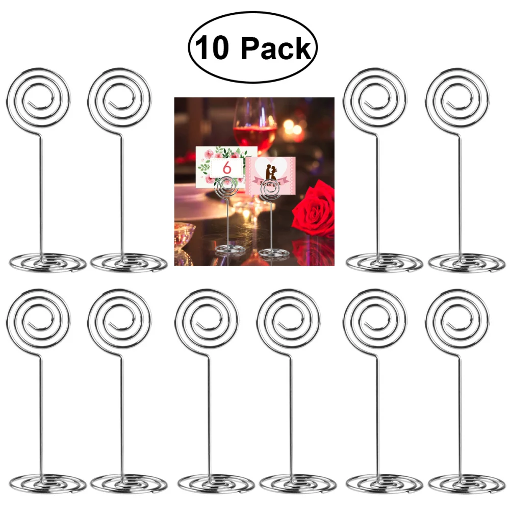 

ULTNICE 10pcs Place Holder Round Shape Wedding Party Favor Clips (Silver)