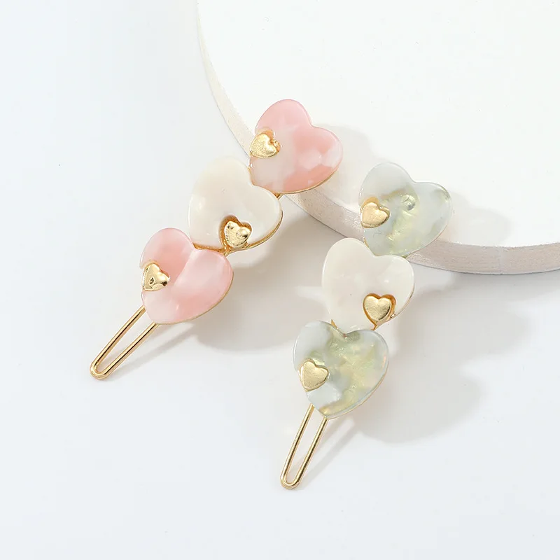 Заколки для волос с милым сердцем девочек модные металлические заколки
