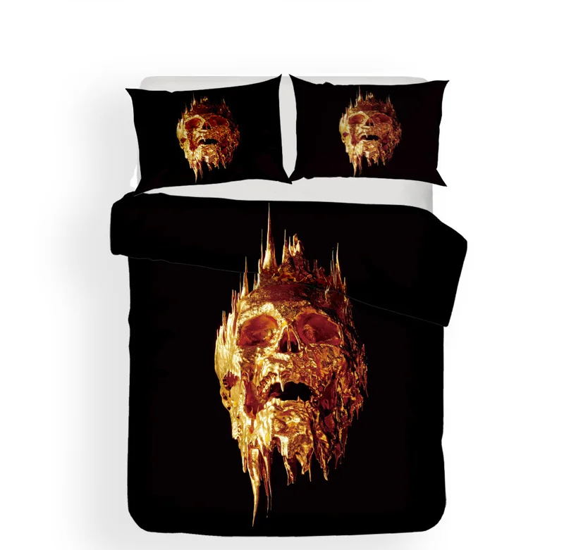 Комплект постельного белья с 3d-цифровым принтом в виде черепа изображением
