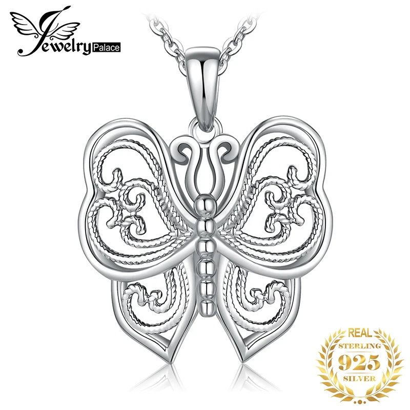 Jдворца Серебряный кулон с бабочкой ожерелье 925 Серебряное колье эффектное