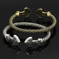 hot sale retro double headed axe viking mens bracelet accessories european and american trendy temperament jewelry